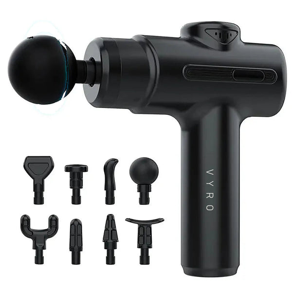 VYRO deep tissue massage gun with 8 attachments